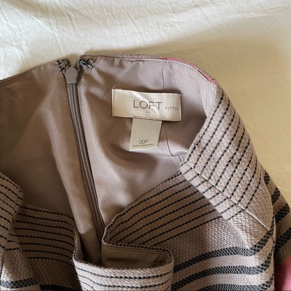 SOLDAnn Taylor loft size 00p xxsp pink brown and black striped work pencil skirt - Picture 3 of 7